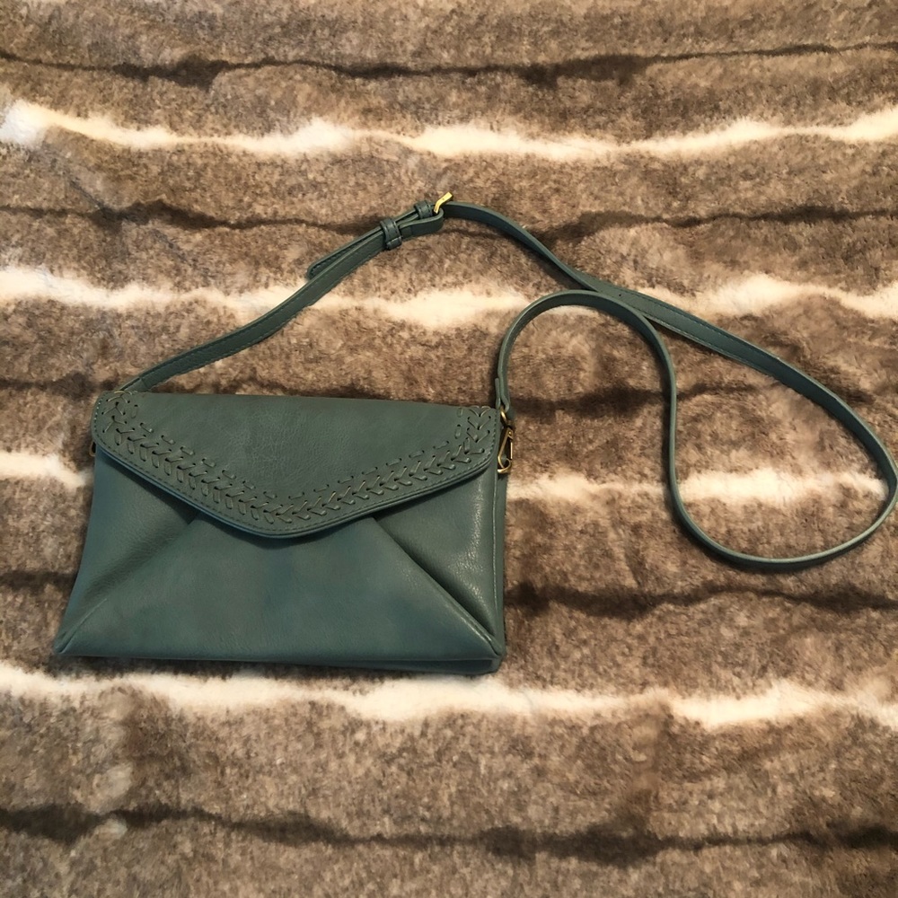 Anthropologie Teal Leather Handbag